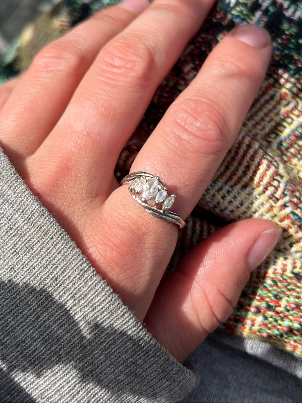 Silver 5 Stone Ring